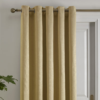 Strata Eyelet Single Panel Door Curtain in Ochre