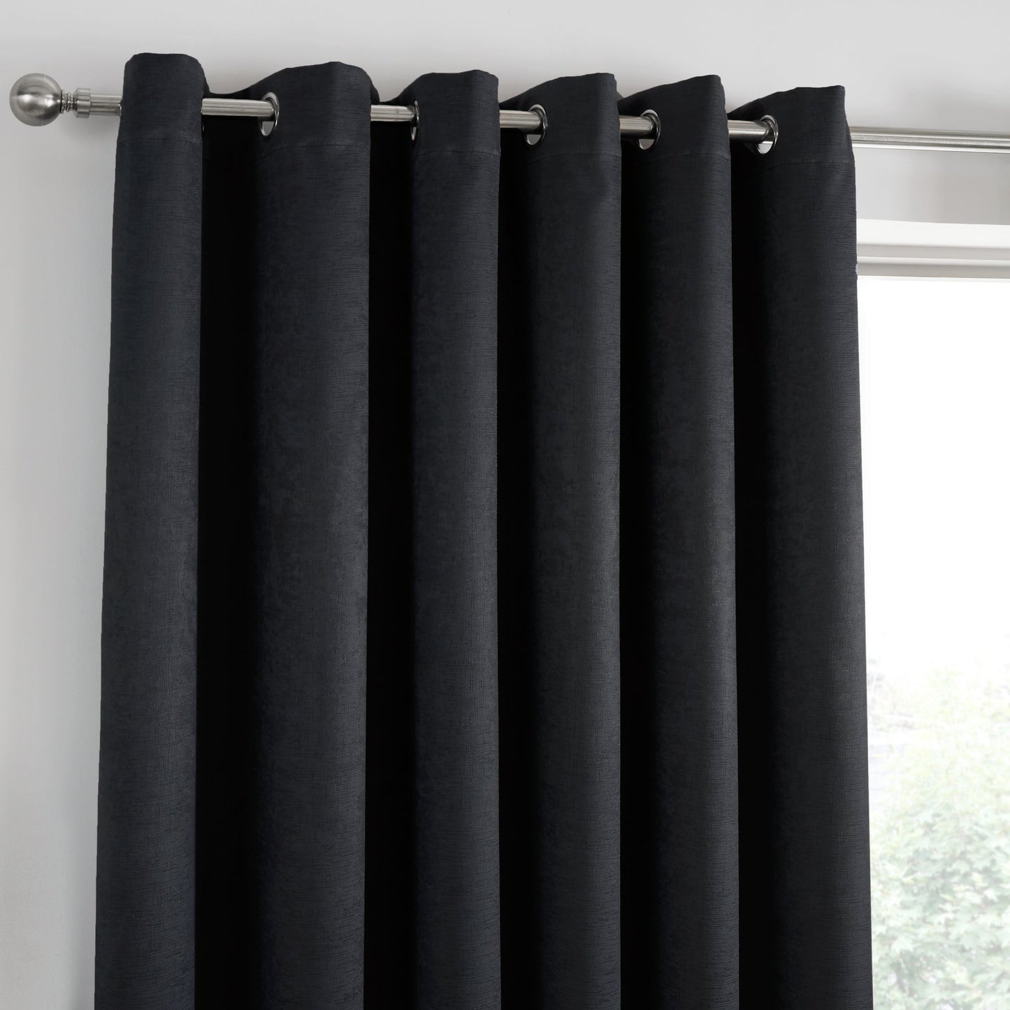 Strata Eyelet Curtains in Black