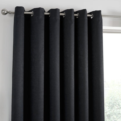 Strata Eyelet Curtains in Black