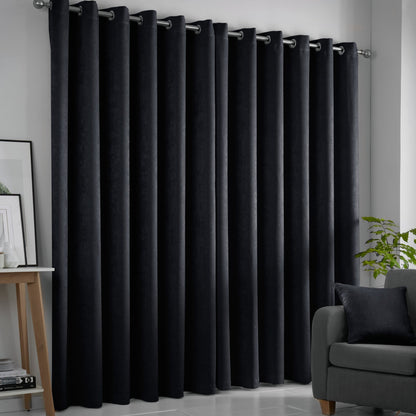 Strata Eyelet Curtains in Black