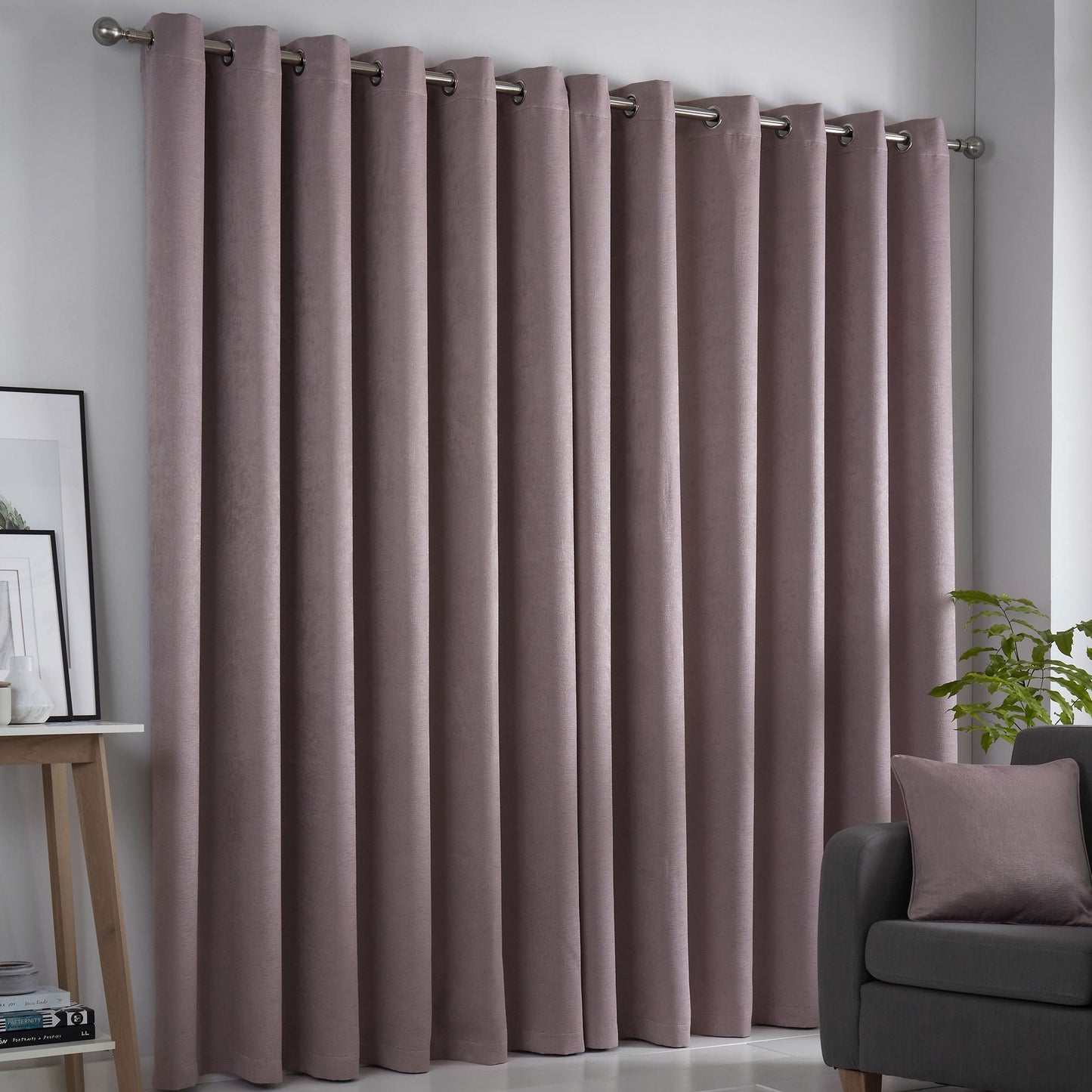 Strata Eyelet Curtains in Blush