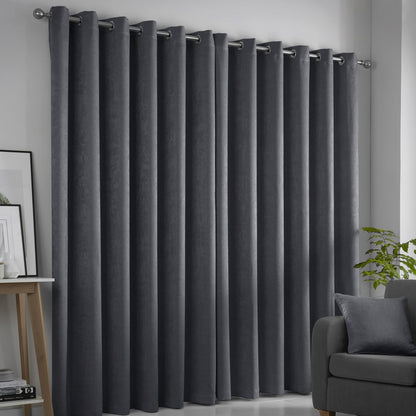 Strata Eyelet Curtains in Charcoal