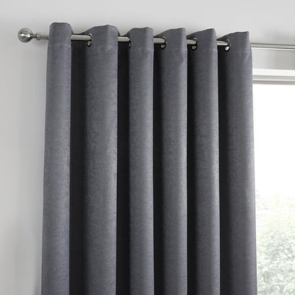 Strata Eyelet Curtains in Charcoal