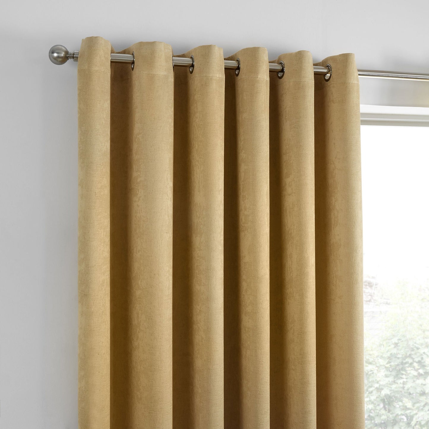 Strata Eyelet Curtains in Ochre
