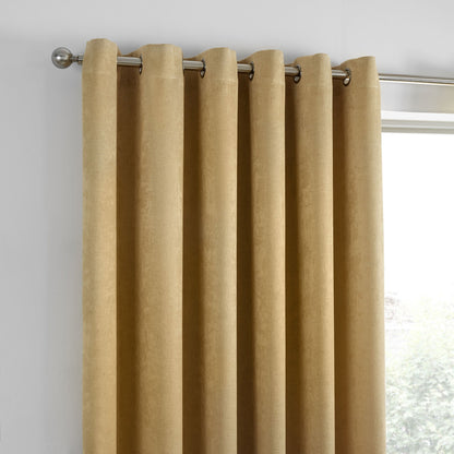Strata Eyelet Curtains in Ochre