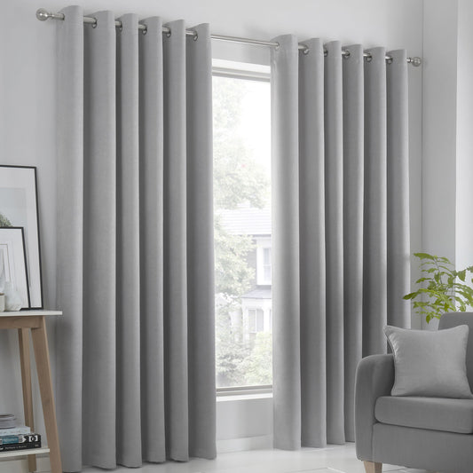 Strata Eyelet Curtains in Silver