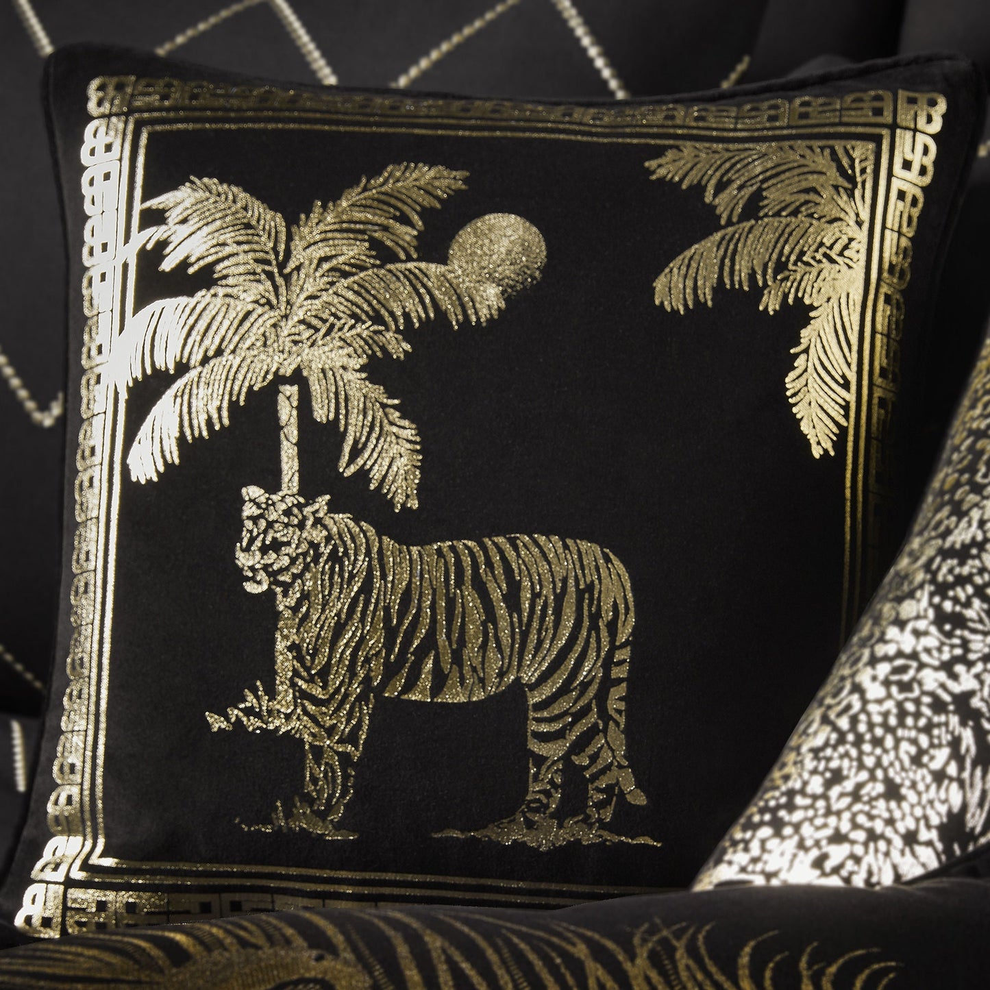 Tiger Tiger Cushion in Black