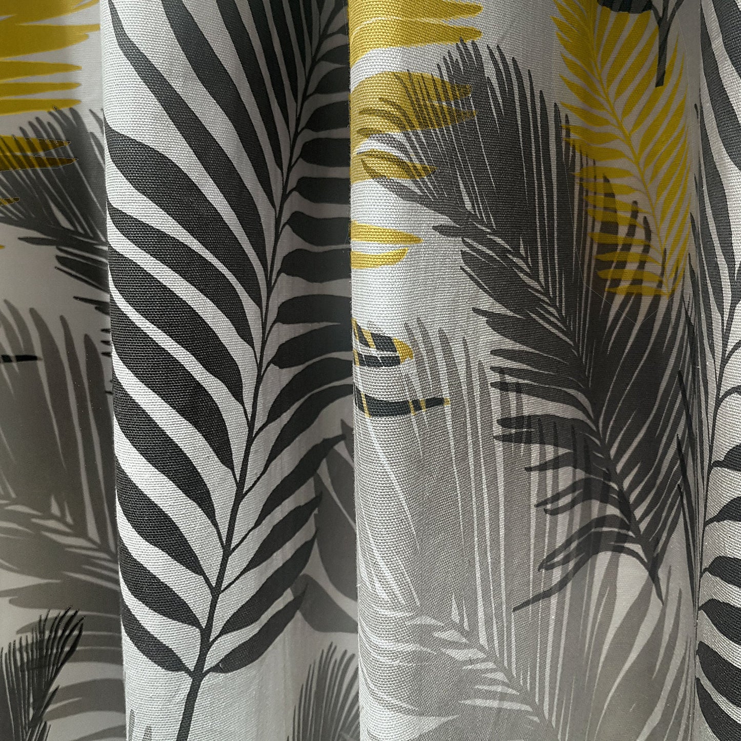 Tropical Eyelet Curtains in Ochre