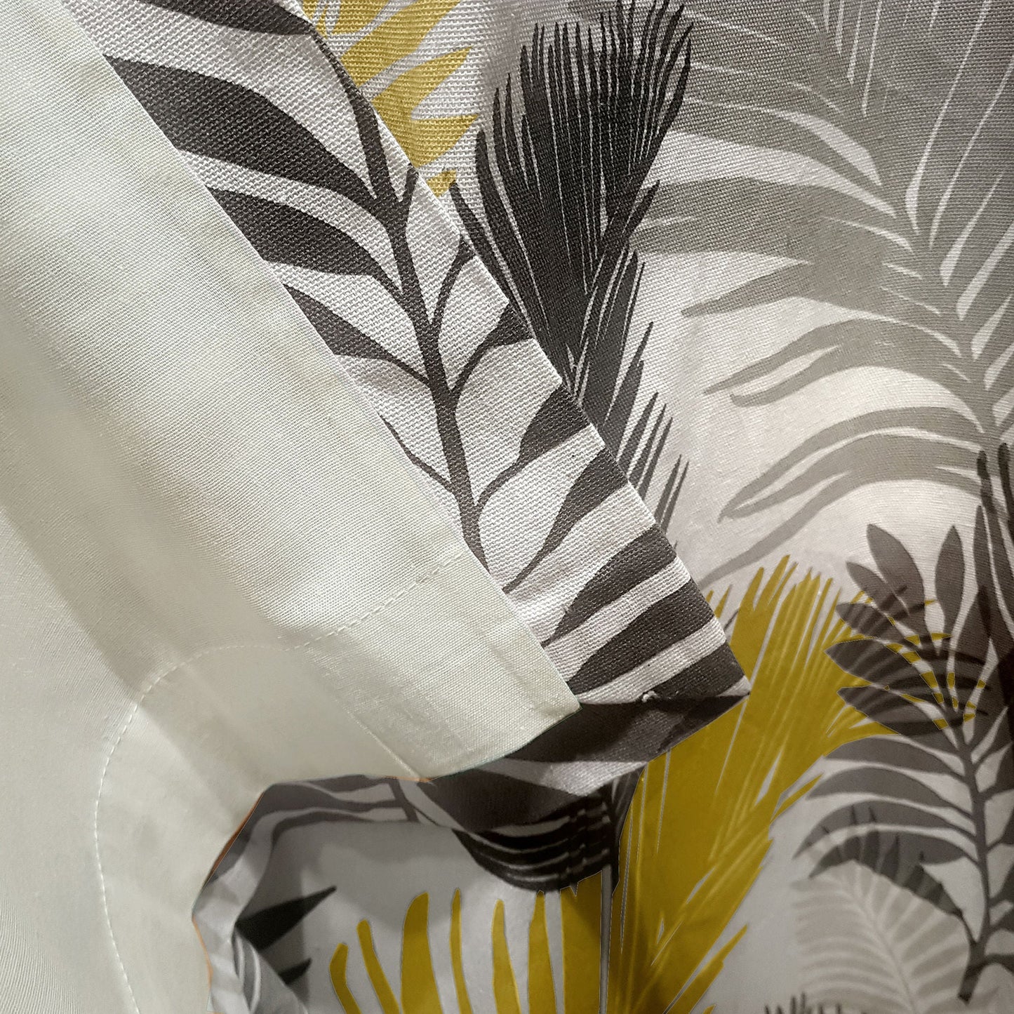 Tropical Eyelet Curtains in Ochre