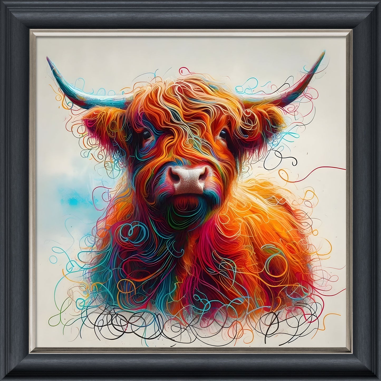 Angus the Hippy Cow – Velvet Illusion Print