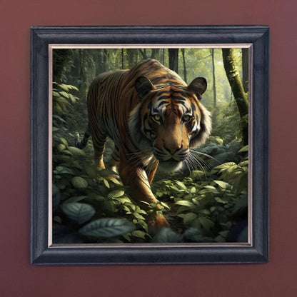 Burning Bright Tiger – Velvet Illusion Print