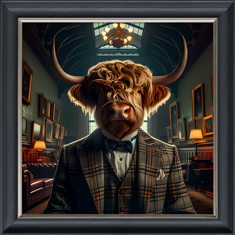 Dicky Bow Cow – Velvet Illusion Print