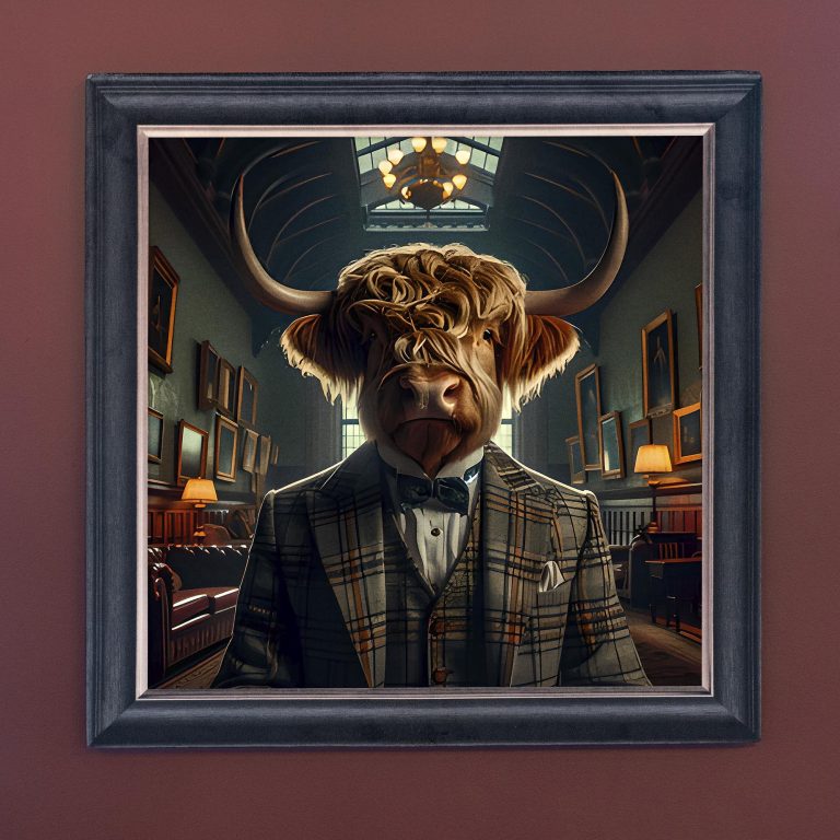 Dicky Bow Cow – Velvet Illusion Print