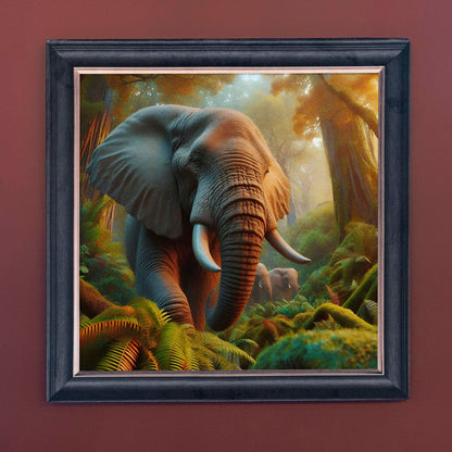 Elephant in the Jungle – Velvet Illusion Print