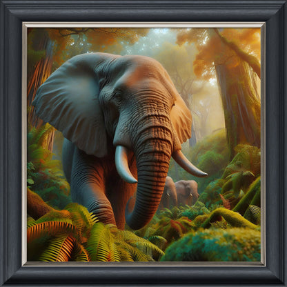 Elephant in the Jungle – Velvet Illusion Print