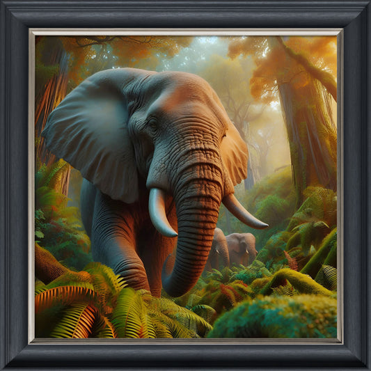 Elephant in the Jungle – Velvet Illusion Print