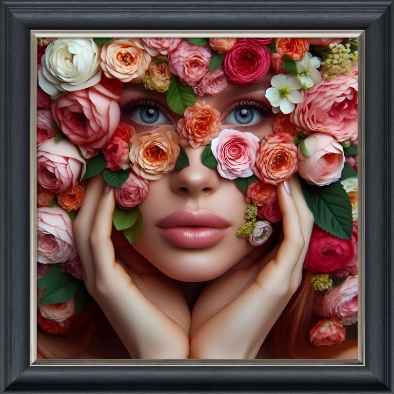 Flower Face Woman – Velvet Illusion Print