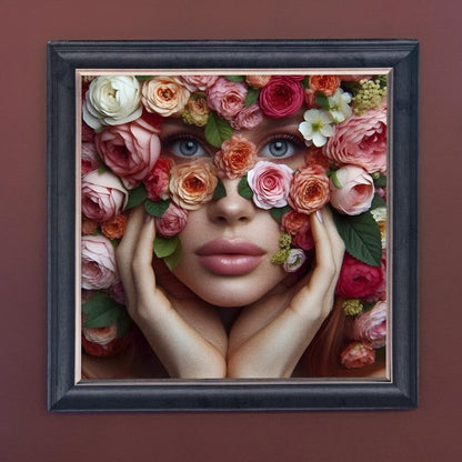 Flower Face Woman – Velvet Illusion Print