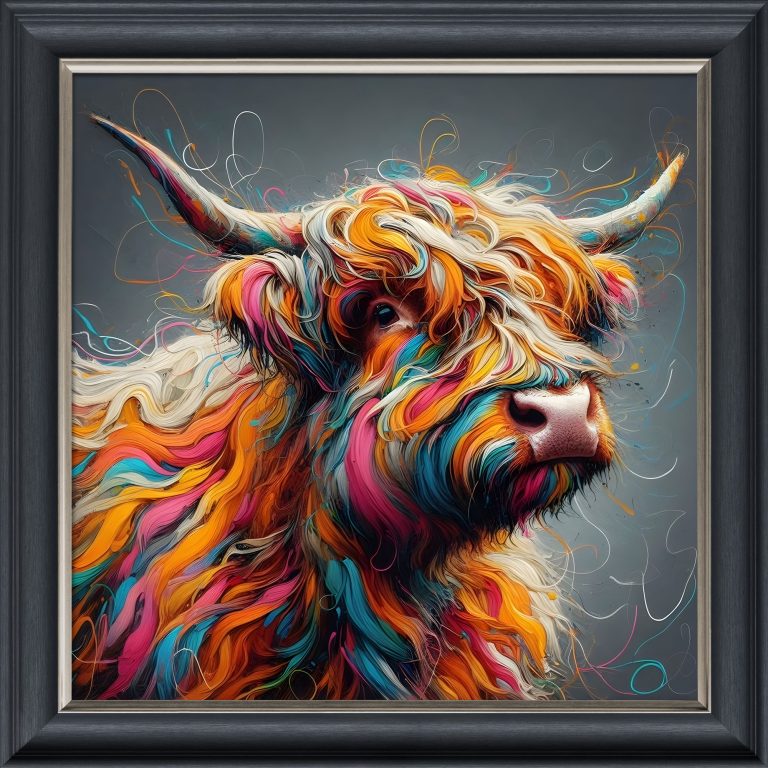 Multicoloured Cow – Velvet Illusion Print
