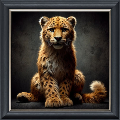 Orange Leopard Cub – Velvet Illusion Print