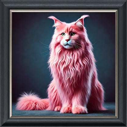 Pink Maine Coon – Velvet Illusion Print