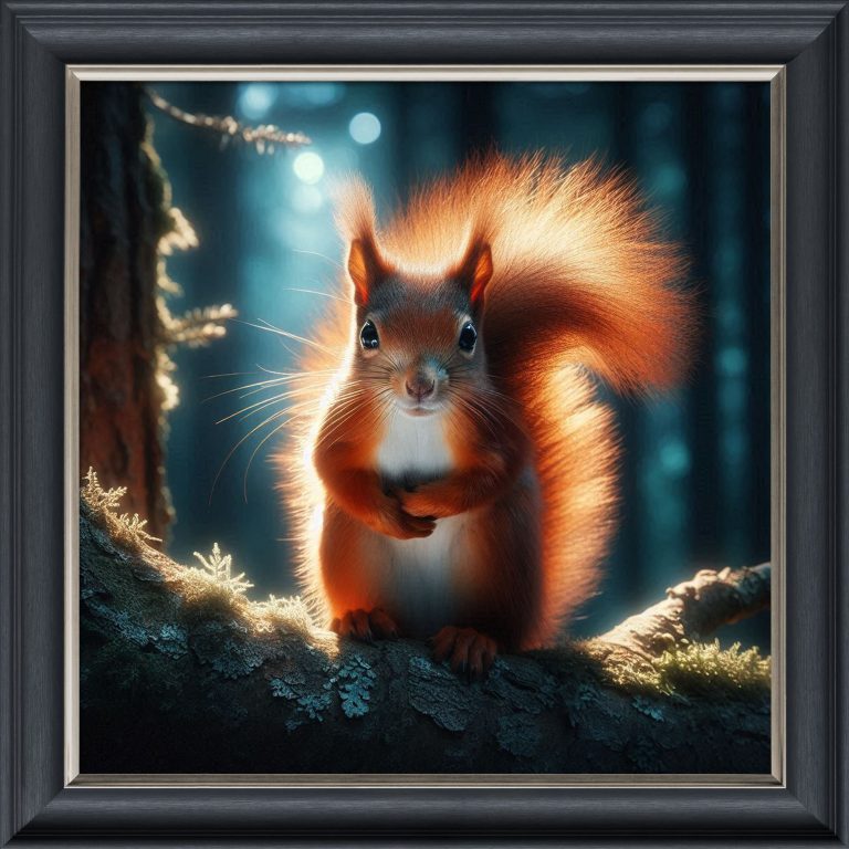 Red Squirrel – Velvet Illusion Print