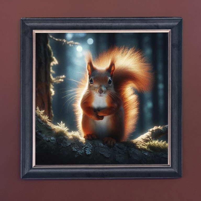 Red Squirrel – Velvet Illusion Print