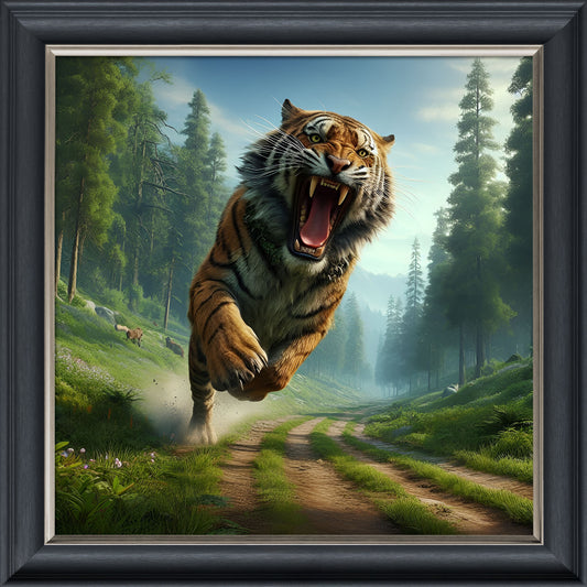 Running Tiger – Velvet Illusion Print