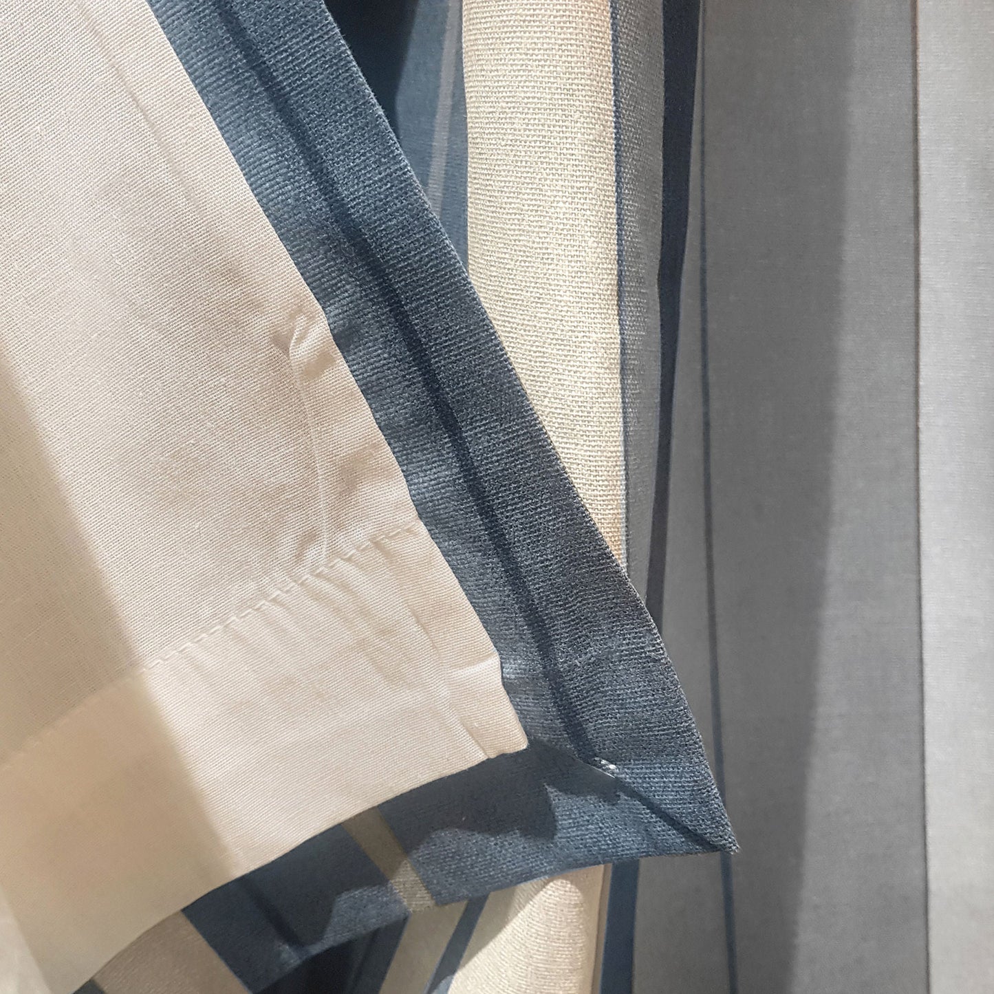 Whitworth Stripe Eyelet Curtains in Blue