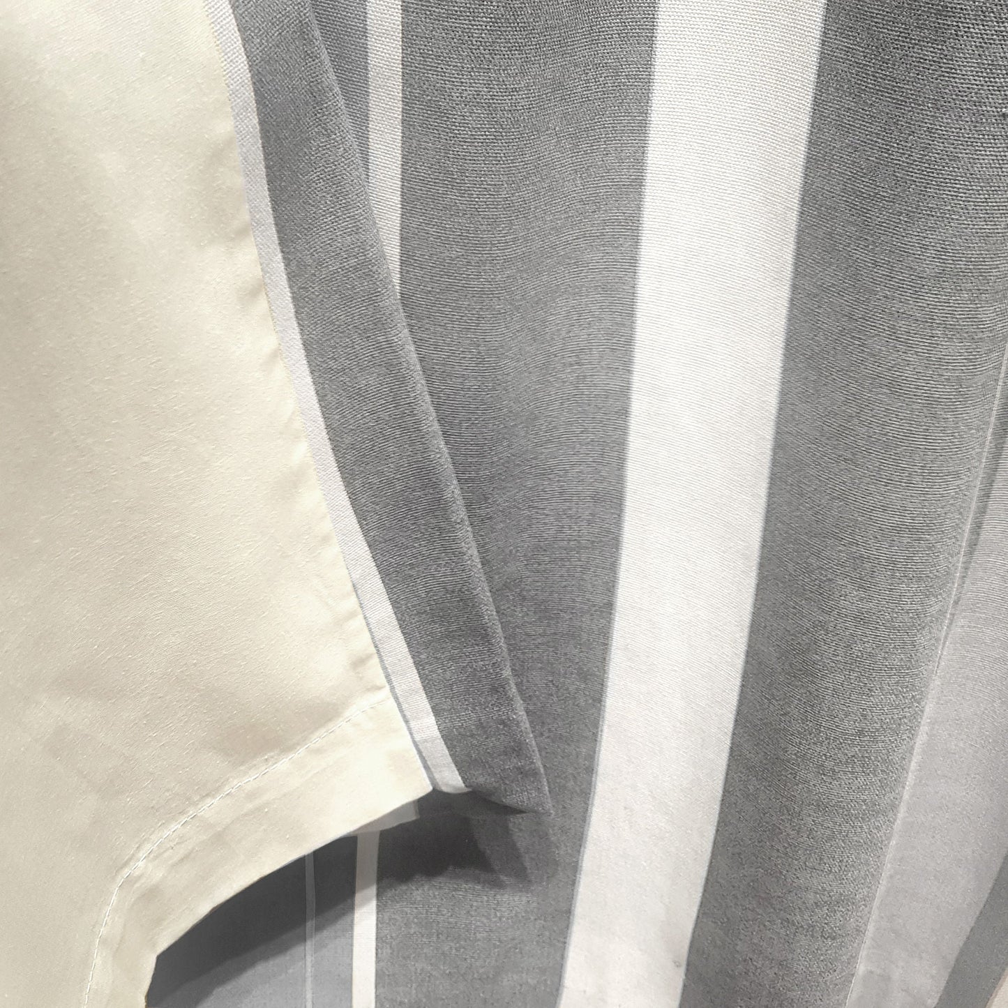 Whitworth Stripe Eyelet Curtains in Grey