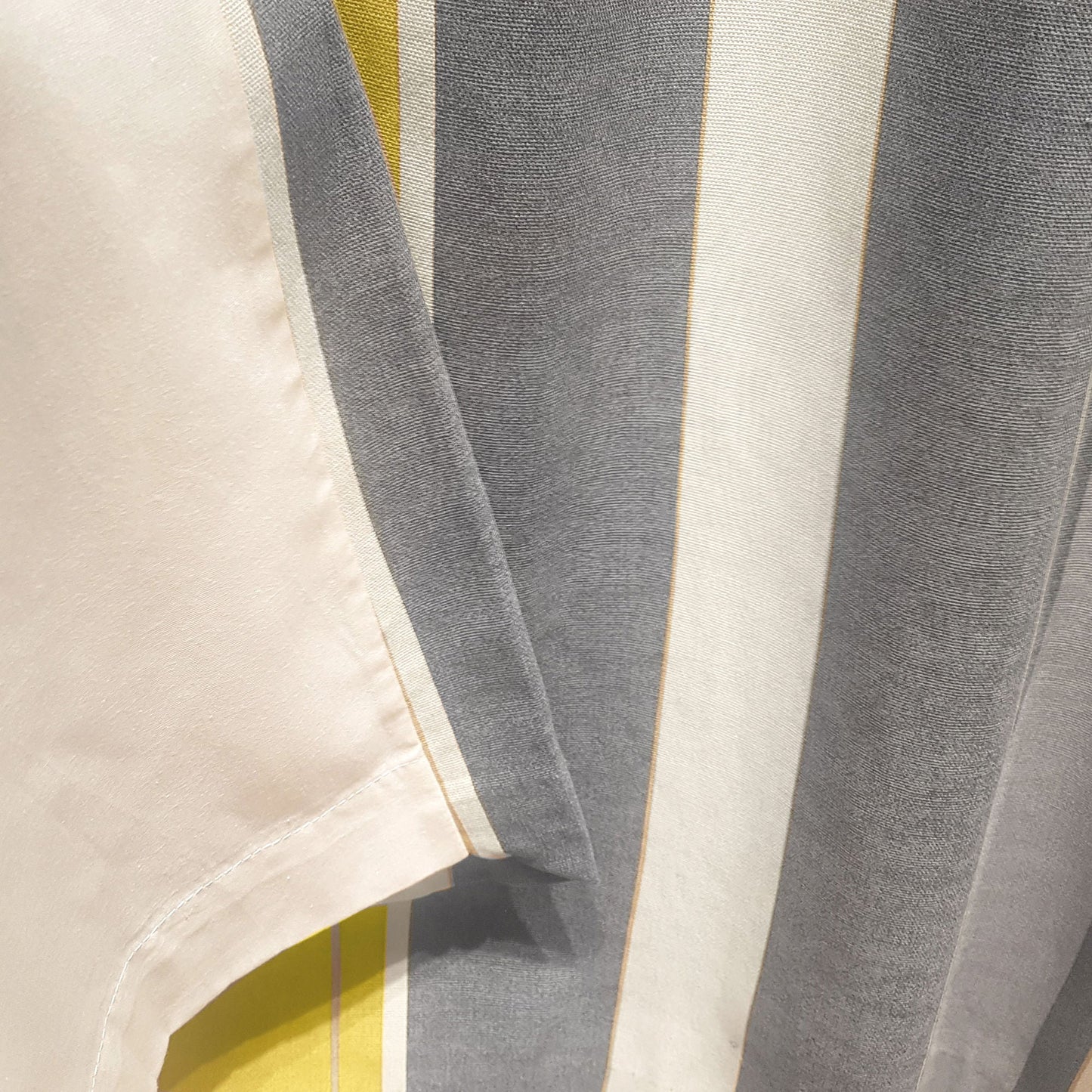 Whitworth Stripe Eyelet Curtains in Ochre