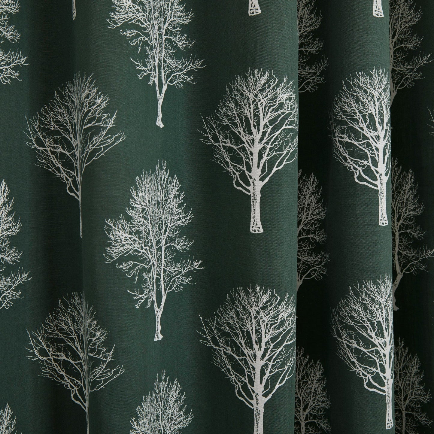 Woodland Trees Cushion in Bottle Green