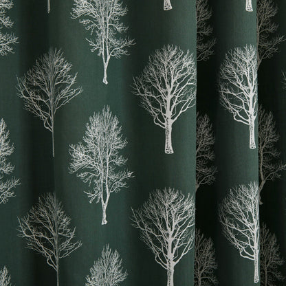 Woodland Trees Cushion in Bottle Green