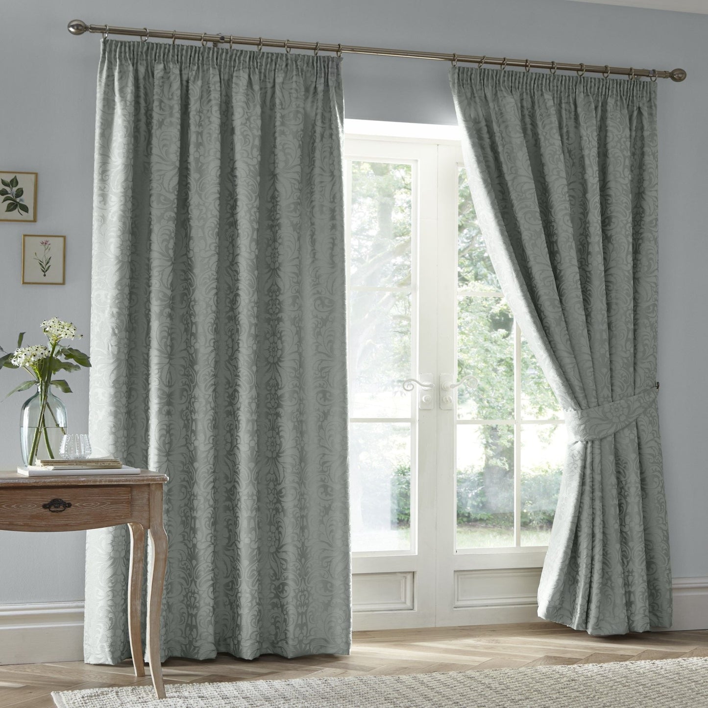 Worcester Pencil Pleat Curtains in Green